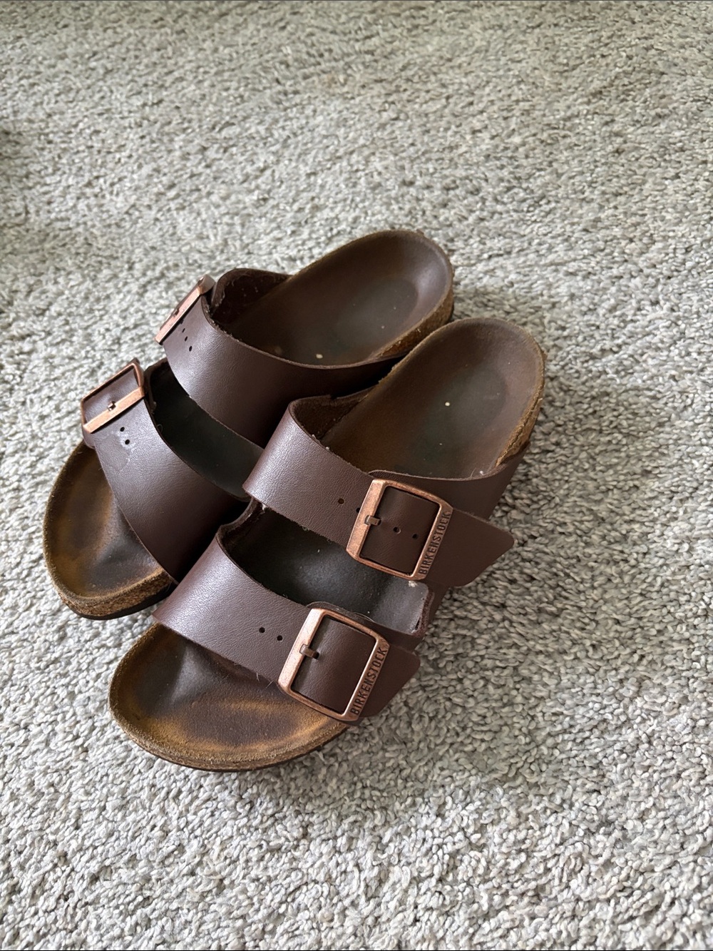 Birkenstock Brown Double-Strap Slide Sandals